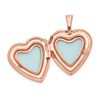 Lex & Lu Sterling Silver Rose Gold-plated Satin & Polished 2-Frame Heart Locket - 5 - Lex & Lu