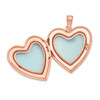 Lex & Lu Sterling Silver Rose Gold-plated 24mm Swirl Design Heart Locket - 5 - Lex & Lu