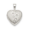 Lex & Lu Sterling Silver 12mm Stars CZ Heart Locket - Lex & Lu