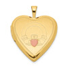 Lex & Lu Sterling Silver Gold-plated 20mm Claddagh Heart Locket - Lex & Lu