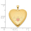 Lex & Lu Sterling Silver Gold-plated 20mm Claddagh Heart Locket - 4 - Lex & Lu