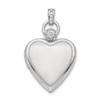 Lex & Lu Sterling Silver w/Rhodium 21mm Diamond Accented Satin Locket - Lex & Lu