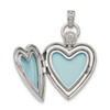 Lex & Lu Sterling Silver w/Rhodium 21mm Heart Diamond D/C Satin Locket LAL113735 - 4 - Lex & Lu