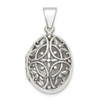 Lex & Lu Sterling Silver Polished Filigree 17mm Oval Locket - Lex & Lu