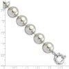 Lex & Lu Sterling Silver Majestik 12-13mm Grey Bead Hand Knotted Bracelet 7.5'' - 5 - Lex & Lu