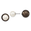 Lex & Lu Sterling Silver 10-11mm &14-15mm Shell Pearl White/Black Earrings - Lex & Lu