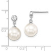 Lex & Lu Sterling Silver 10-11mm White Bead & CZ Dangle Earrings LAL113863 - 4 - Lex & Lu