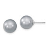 Lex & Lu Sterling Silver Majestik 10-11mm Round Grey Shell Bead Stud Earrings - Lex & Lu