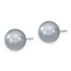 Lex & Lu Sterling Silver Majestik 10-11mm Round Grey Shell Bead Stud Earrings - 2 - Lex & Lu