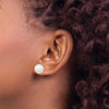 Lex & Lu Sterling Silver Majestik 10-11mm Round White Shell Bead Stud Earrings - 3 - Lex & Lu