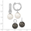 Lex & Lu Sterling Silver Majestik w/CZ 12-13mm Blk & Wht Interchangeable Hoops - 3 - Lex & Lu