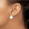Lex & Lu Sterling Silver 12-13mm White Shell Pearl CZ Omega Back Earrings - 3 - Lex & Lu