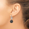 Lex & Lu Sterling Silver Majestik 11-12mm Black Shell Pearl CZ Dangle Earrings - 3 - Lex & Lu