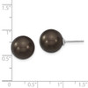 Lex & Lu Sterling Silver Majestik 12-13mm Round Black Shell Bead Stud Earrings - 4 - Lex & Lu