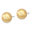 Lex & Lu Sterling Silver Majestik 12-13mm Round Yellow Shell Bead Stud Earrings - 2 - Lex & Lu