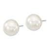 Lex & Lu Sterling Silver Majestik 14-15mm Round White Shell Bead Stud Earrings - 2 - Lex & Lu