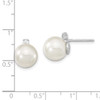 Lex & Lu Sterling Silver Majestik 8-9mm White Bead & CZ Post Earrings LAL113900 - 4 - Lex & Lu