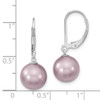 Lex & Lu Sterling Silver Majestik 10-11mm Round Purple Bead Leverback Earring - 4 - Lex & Lu