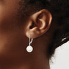 Lex & Lu Sterling Silver Majestik 10-11mm Round White Bead Leverback Earring - 3 - Lex & Lu