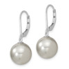 Lex & Lu Sterling Silver Majestik 12-13mm Round Grey Bead Leverback Earrings - 2 - Lex & Lu