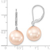 Lex & Lu Sterling Silver Majestik 12-13mm Round Pink Bead Leverback Earrings - 4 - Lex & Lu