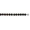 Lex & Lu Sterling Silver Majestik 12-13mm Blk Shell Bead w/CZ Clasp Necklace 18'' - Lex & Lu