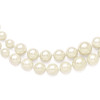 Lex & Lu Sterling Silver Majestik 2 Row 6-12mm Grad Pearl Necklace 18'' LAL113969 - Lex & Lu