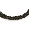Lex & Lu Sterling Silver Majestik 4 Row 4-5mm Black Shell Bead Twisted Necklace - Lex & Lu