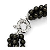 Lex & Lu Sterling Silver Majestik 4 Row 4-5mm Black Shell Bead Twisted Necklace - 5 - Lex & Lu