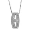 Lex & Lu Sterling Silver & CZ Brilliant Embers Polished Necklace 18'' LAL114015 - Lex & Lu