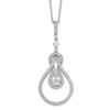 Lex & Lu Sterling Silver & CZ Brilliant Embers Polished Necklace 18'' LAL114027 - Lex & Lu