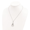 Lex & Lu Sterling Silver & CZ Brilliant Embers Polished Necklace 18'' LAL114027 - 4 - Lex & Lu