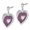 Lex & Lu Sterling Silver White & Red CZ Brilliant Embers Polished Heart Earrings - 2 - Lex & Lu