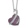 Lex & Lu Sterling Silver & CZ Brilliant Embers Heart Necklace 18'' LAL114051 - Lex & Lu