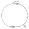 Lex & Lu Sterling Silver & CZ Brilliant Embers Lock/Key Anklet 9'' - 4 - Lex & Lu