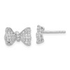 Lex & Lu Sterling Silver & CZ Brilliant Embers Bow Post Earrings - Lex & Lu