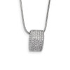 Lex & Lu Sterling Silver & CZ Brilliant Embers Fancy Necklace 18'' LAL114068 - Lex & Lu