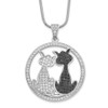 Lex & Lu Sterling Silver & CZ Brilliant Embers Cats Necklace 18'' - Lex & Lu