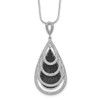 Lex & Lu Sterling Silver & CZ Brilliant Embers Teardrop Necklace 18'' LAL114104 - Lex & Lu