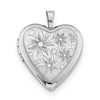 Lex & Lu Sterling Silver 20mm w/Daisies Heart Locket 18'' - 3 - Lex & Lu