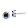 Lex & Lu Sterling Silver White & Blue CZ Brilliant Embers Polished Earrings - Lex & Lu