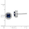 Lex & Lu Sterling Silver White & Blue CZ Brilliant Embers Polished Earrings - 4 - Lex & Lu