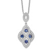 Lex & Lu Sterling Silver & CZ Brilliant Embers Polished Necklace 18'' LAL114143 - Lex & Lu