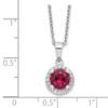 Lex & Lu Sterling Silver & CZ Brilliant Embers Red Corundum Necklace 18'' - 3 - Lex & Lu