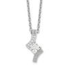 Lex & Lu Sterling Silver & CZ Brilliant Embers Polished Necklace 18'' LAL114151 - Lex & Lu