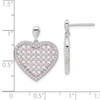 Lex & Lu Sterling Silver Pink CZ Brilliant Embers Heart Dangle Post Earrings - 3 - Lex & Lu