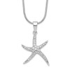 Lex & Lu Sterling Silver & CZ Brilliant Embers Starfish Necklace 18'' - Lex & Lu