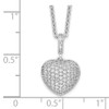 Lex & Lu Sterling Silver & CZ Brilliant Embers Heart Necklace 18'' LAL114209 - 4 - Lex & Lu