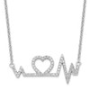 Lex & Lu Sterling Silver & CZ Brilliant Embers Heart Necklace 15.75'' - Lex & Lu