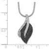 Lex & Lu Sterling Silver Black Spinel & CZ Brilliant Embers Leaf Necklace 18'' - 5 - Lex & Lu